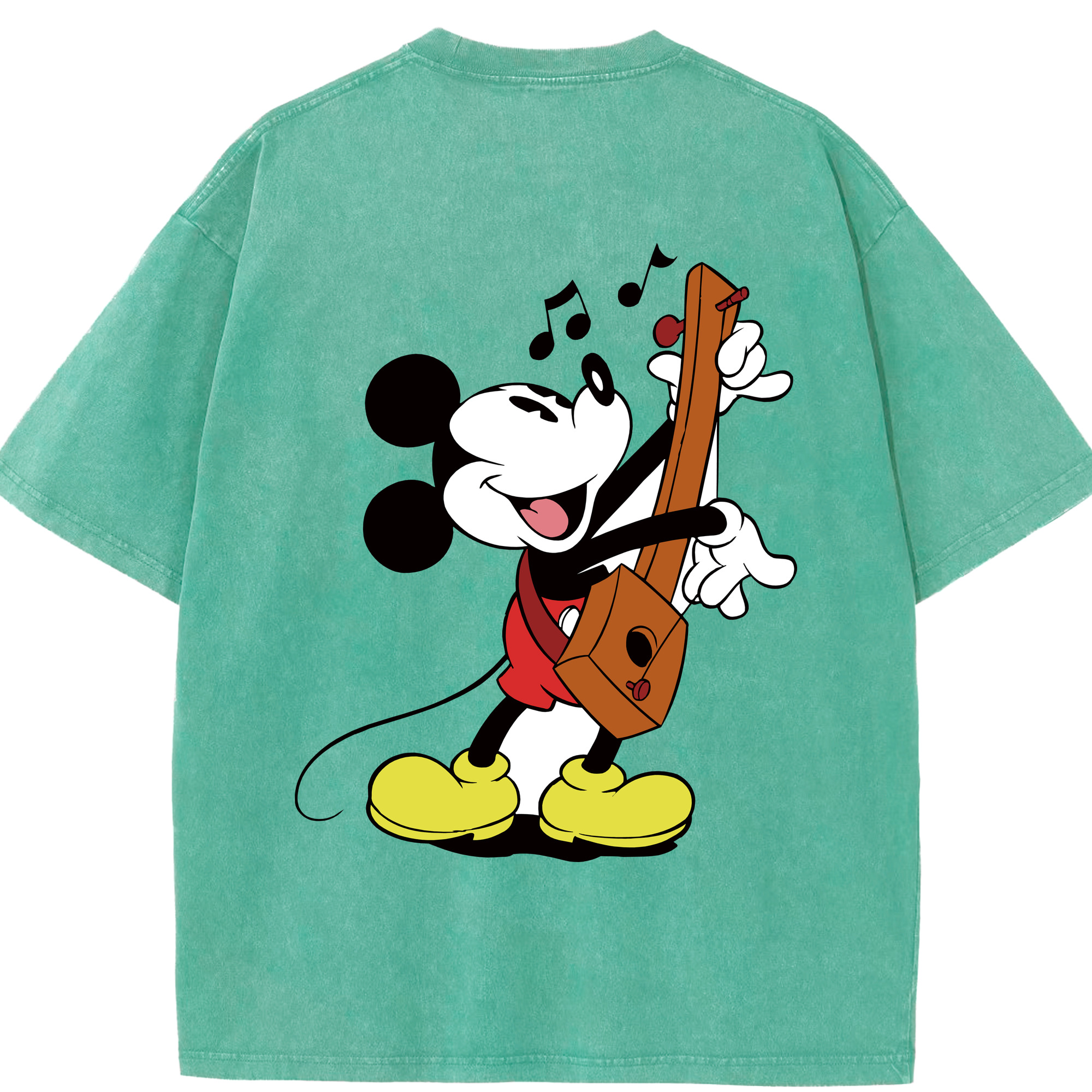 （画像用） ミッキーマウス Mickey Mouse 綿100% ヴィンテージ風 半袖Tシャツ（背面プリント）